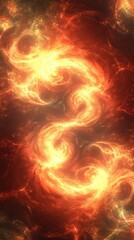 Fototapeta premium Swirling fiery nebula with orange and yellow smoke for a fantasy background use