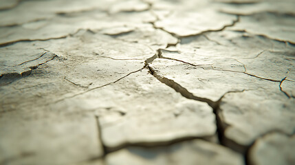 Obraz premium Close Up of Cracked Dry Pale Brown Earth Texture