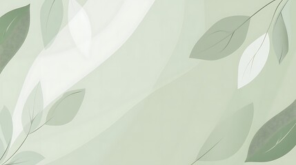 Abstract Green Leaves on a Subtle Background