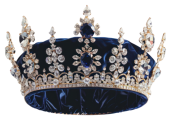 Royal blue jeweled crown