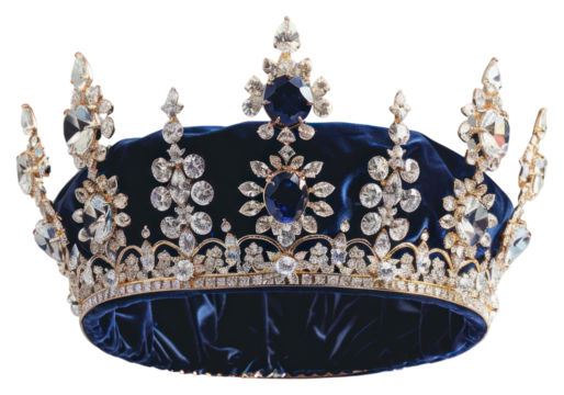 Royal blue jeweled crown