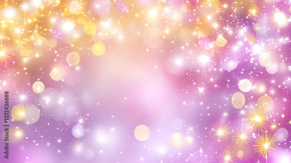 Poster radiant shimmering stars bokeh background delightful festive magical glittering backdrop design text