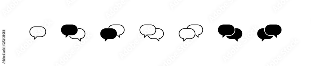 Poster Chat icons. chatting speech bubble symbol icon set . comment icon button . message talk bubble, communication, Conversation, icons