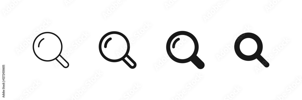Poster search icon button - magnifying glass loupe sign symbol, magnifier icon. web vector icon collection 
