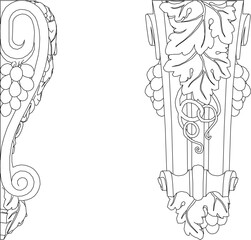 sketch vector silhouette illustration cornice column carving pattern decoration ornament classic ethnic traditional