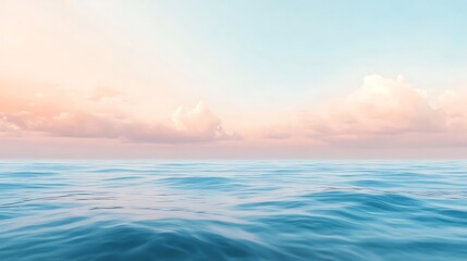 Obraz premium Serene Ocean Meets Pastel Sky A Tranquil Seascape