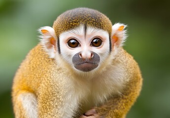 Obraz premium Adorable Squirrel Monkey with Expressive Face in Natural Habitat