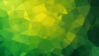 Fototapeta premium Geometric Faceted Pattern in Shades of Green and Yellow Gradient