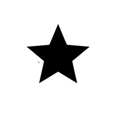 Bold Black Star on Clean White Canvas Style