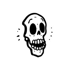 Whimsical Skull Illustration Graphic Element
