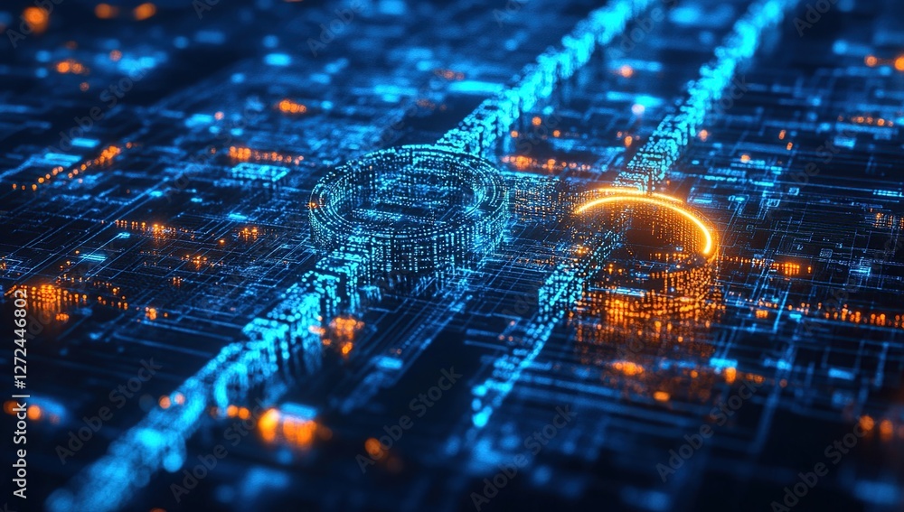 Poster digital data flows: network visualization of abstract circuits and connections