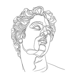 Greek line art illustration of an ancient mythological character