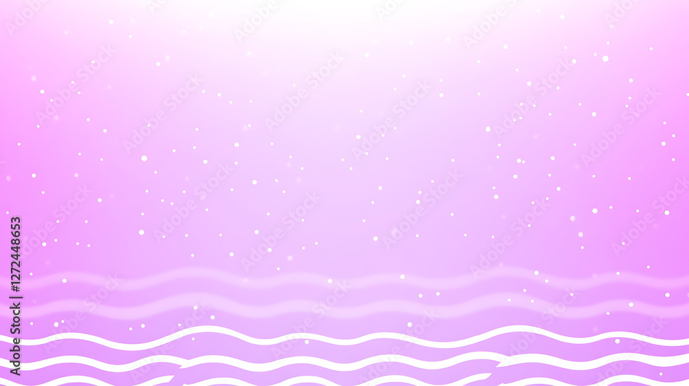 Poster soft pastel waves background with gentle gradient and scattered white dots serene abstract art.