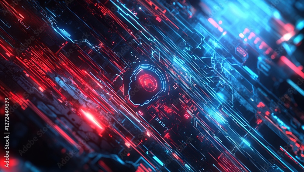 Poster digital mind: exploring neural networks & ai's future with futuristic visualizations