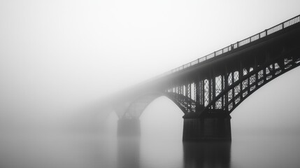 Foggy Bridge Over Still Water