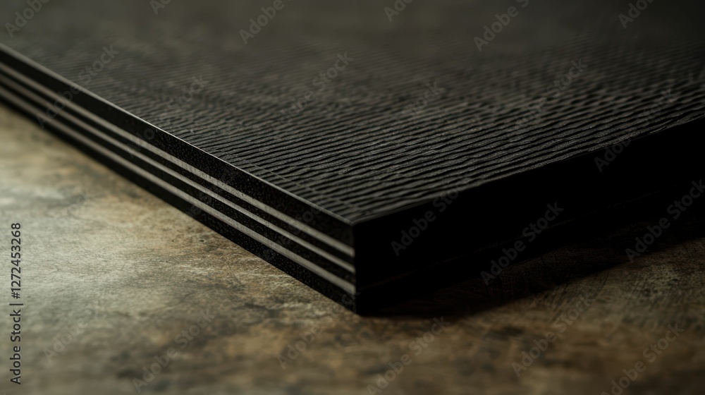 Poster close-up of fireproof composite panel with textured surface