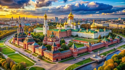 Majestic Moscow Palace Aerial View: Stunning Architecture & Cityscape