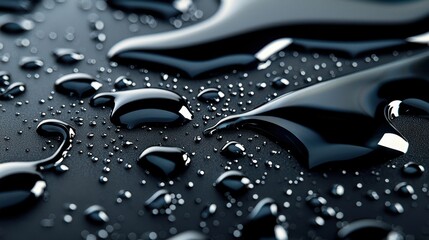 Detailed Macro Shot Capturing Smooth Texture of Water Drops