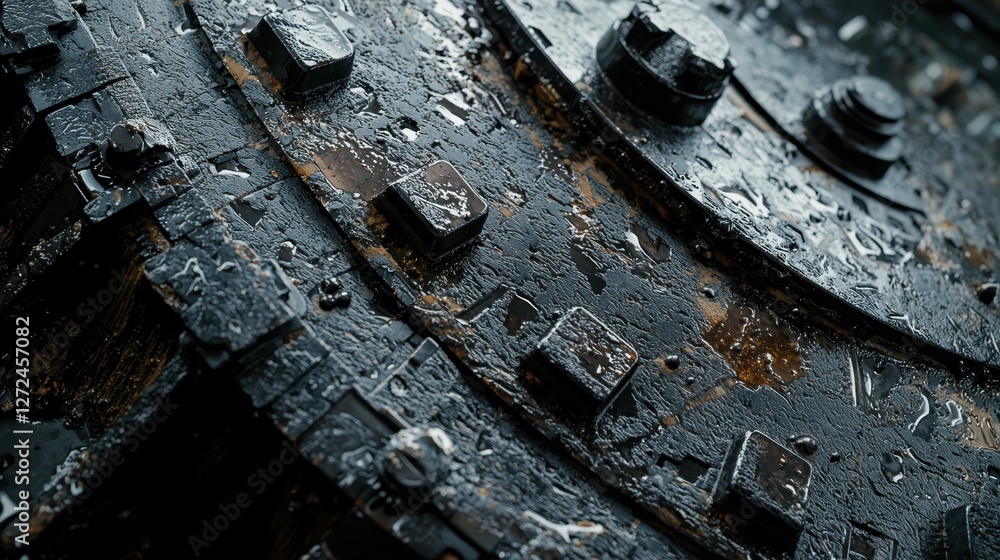 Poster Detailed View of Engine Protective Layer with Texture and Depth