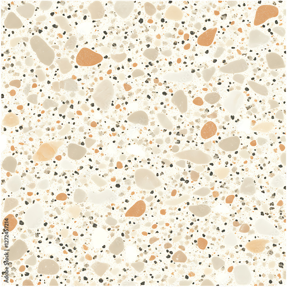 Poster terrazzo style surface design stone aggregate seamless pattern decoration material background textur