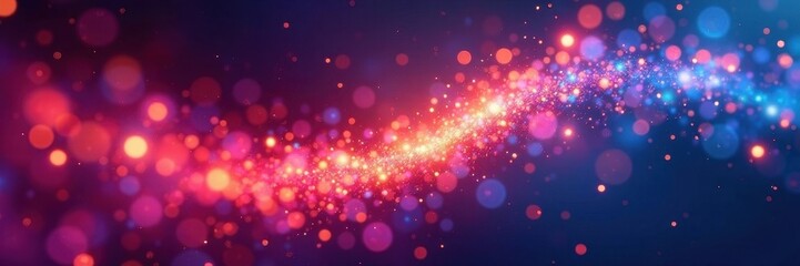 Fototapeta premium Abstract vibrant energy beams, glowing particles swirl , science, flare