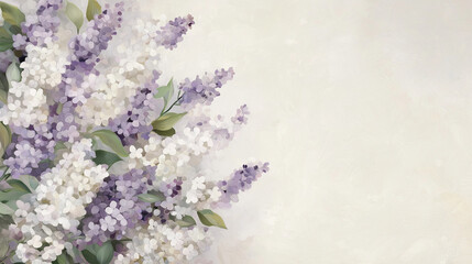 Elegant Lavender and White Lilacs Gracefully Encased in a Delicate Frame, Inspiring Serene Botanical Beauty