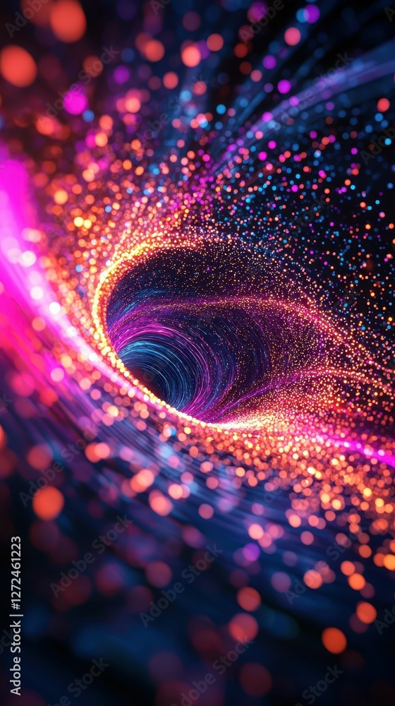 Poster Dynamic Abstract Design of Illuminated Digital Swirling Colors