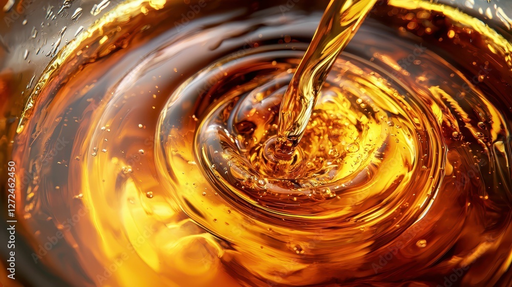 Poster dynamic swirling patterns of engine oil in motion and flow