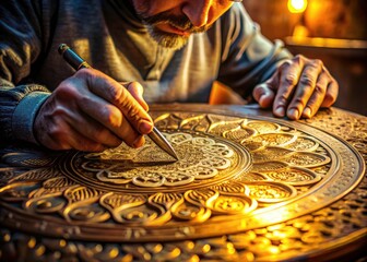 Hand-engraved silhouettes on metal plates.  Slow-motion HD video reveals the artistry and precision.