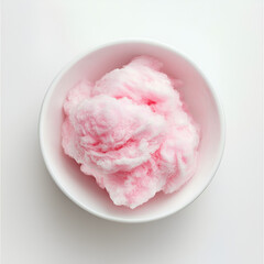 Pink cloud of delight: sweet treat in a white bowl, light and airy, perfect for a sweet craving.