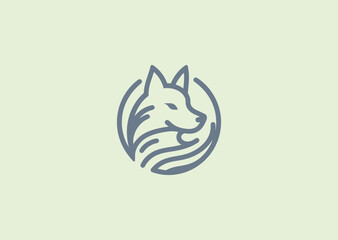 A sleek, line art wolf head logo representing strength, intelligence, and freedom with a minimalist design. © PULO