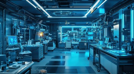 Fototapeta premium Futuristic Laboratory Interior with Advanced Technology and Equipment