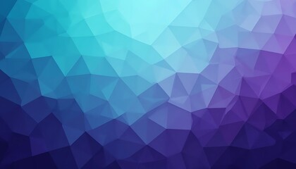 Obraz premium Geometric Facets, A Gradient of Teal, Blue, and Violet in Polyhedral Style
