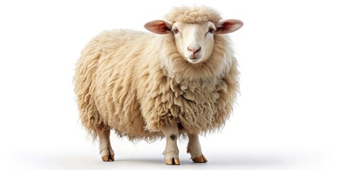 Fototapeta premium Isolated white sheep photos; high-resolution, ideal for website, branding, and marketing needs.