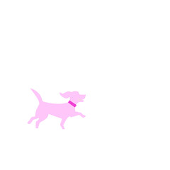 Simple Pink Smiling Dog Graphic