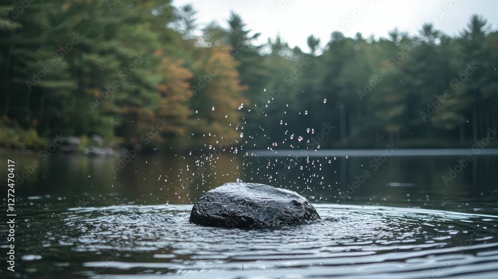 Poster high speed capture of droplets splashing from a smooth rock