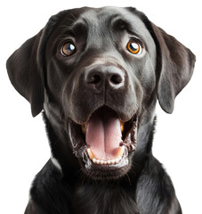 Fototapeta premium PNG Happy black Labrador dog portrait