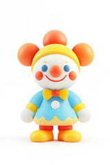 Naklejka premium Happy clown celebrating holiday illustration, April fools day clown poster