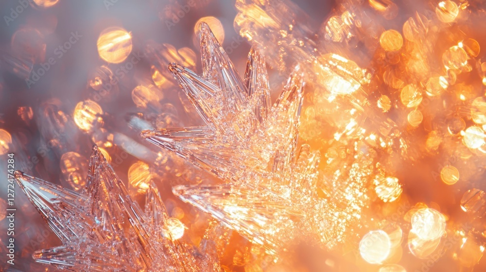 Poster detailed macro shot capturing crystalline structure with bokeh effect