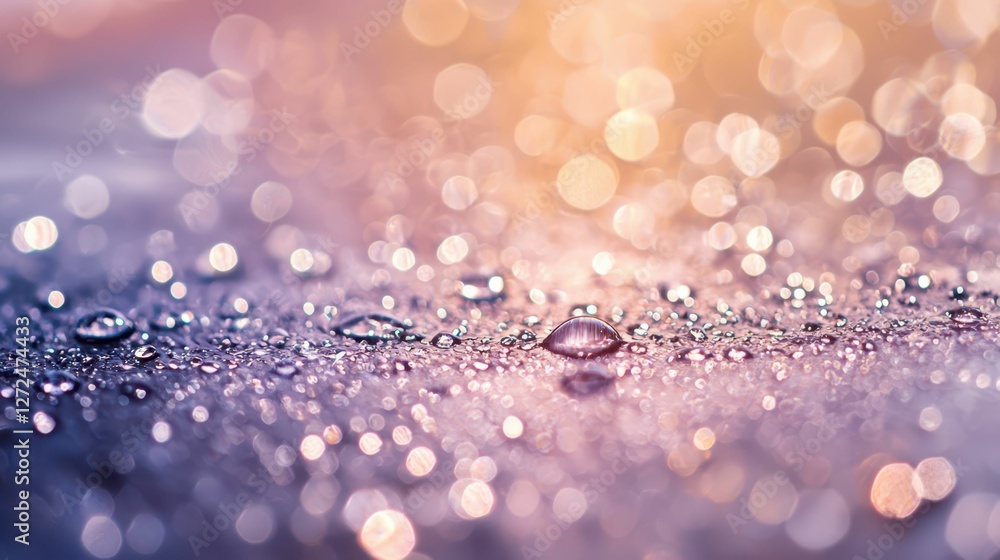 Poster Macro Shot Capturing Fine Details of Liquid Droplets with Background Blur