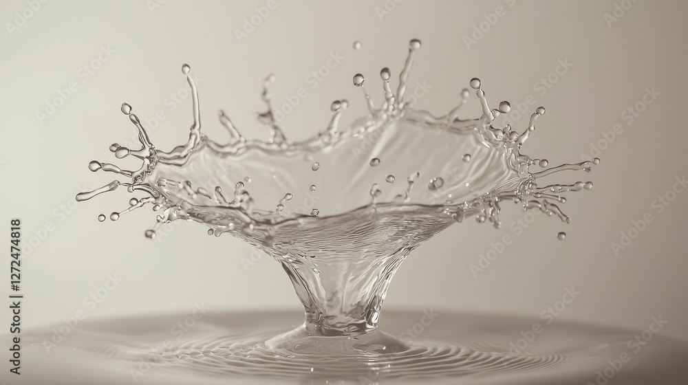 Aufkleber macro view of water splash displaying intricate details and shapes