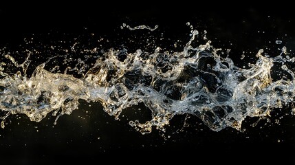 Mesmerizing Water Splashes in Dynamic Composition Against Black Background