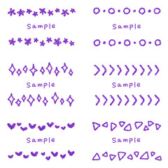 手描きのクレヨン素材　いろいろなフレームセット