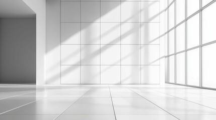 Obraz premium Bright Minimalist Interior Design with Modern Walls and Shadows