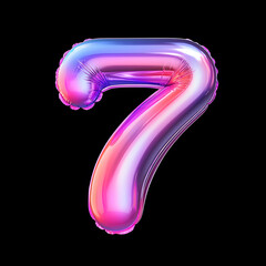 3d rendering number font 7, countdown concept of number 7