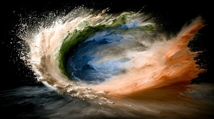 Fototapeta premium Abstract Swirling Color Explosion Vibrant Texture Artistic Paint Blast