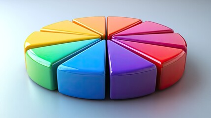 Obraz premium Colorful pie chart data analysis presentation