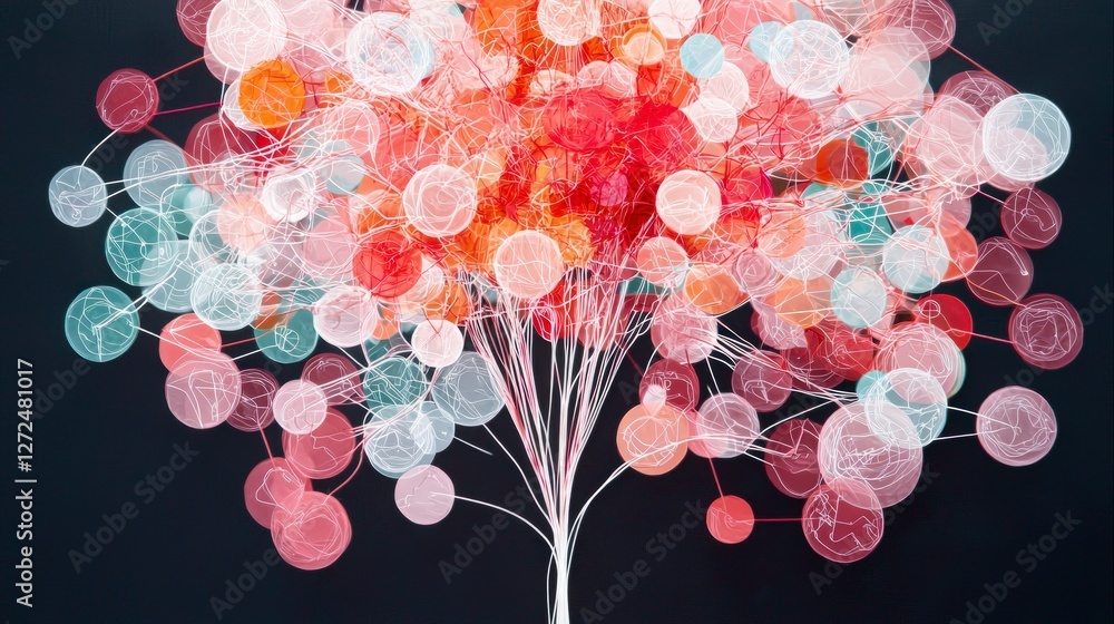 Poster abstract network data flow ai connections innovation technology digital communicati