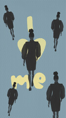 silhouettes of people and i love me background
