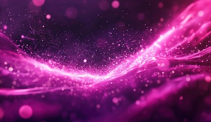 Fototapeta premium Vibrant Pink Particles Flowing Dynamically Across Screen, Creating a Mesmerizing Abstract Visual Experience.